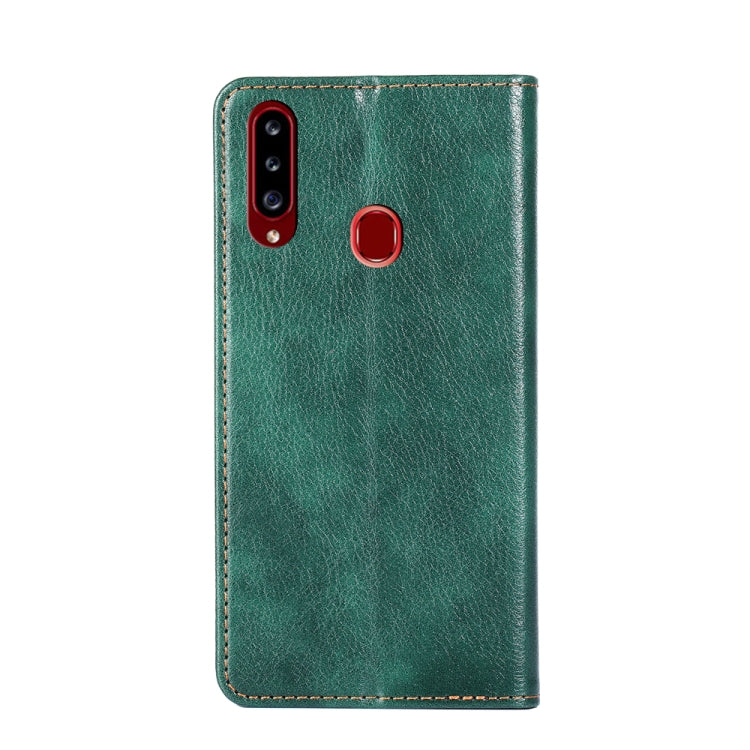 For Samsung Galaxy A20s PU + TPU Gloss Oil Solid Color Magnetic Horizontal Flip Leather Case with Holder & Card Slot & Wallet