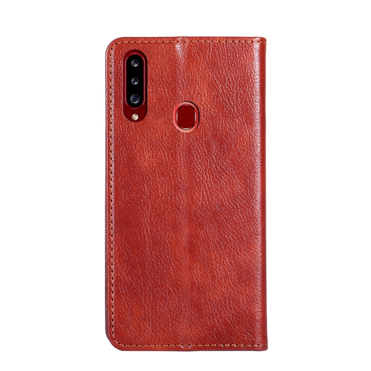 For Samsung Galaxy A20s PU + TPU Gloss Oil Solid Color Magnetic Horizontal Flip Leather Case with Holder & Card Slot & Wallet