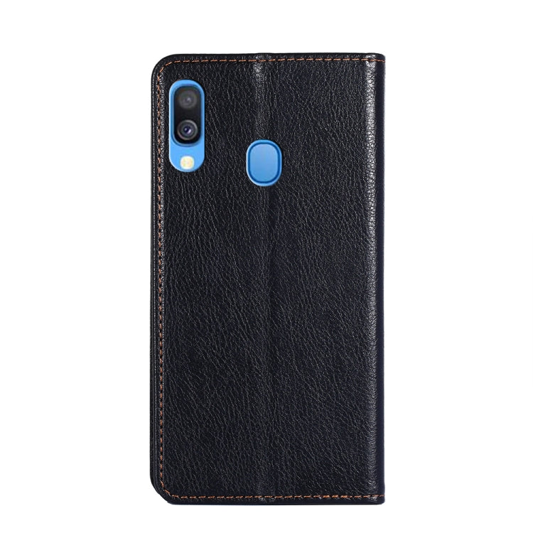 For Samsung Galaxy A40 PU + TPU Gloss Oil Solid Color Magnetic Horizontal Flip Leather Case with Holder & Card Slot & Wallet
