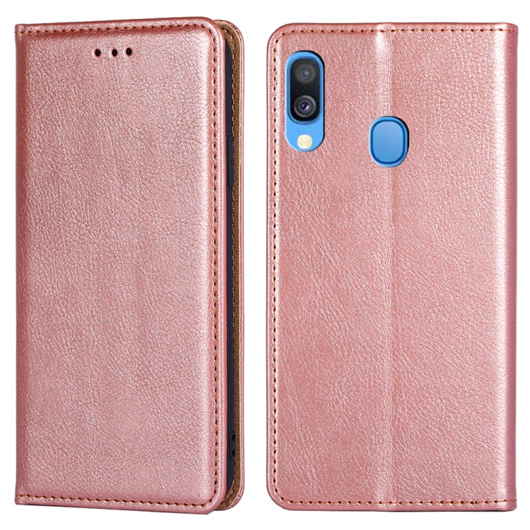 For Samsung Galaxy A40 PU + TPU Gloss Oil Solid Color Magnetic Horizontal Flip Leather Case with Holder & Card Slot & Wallet