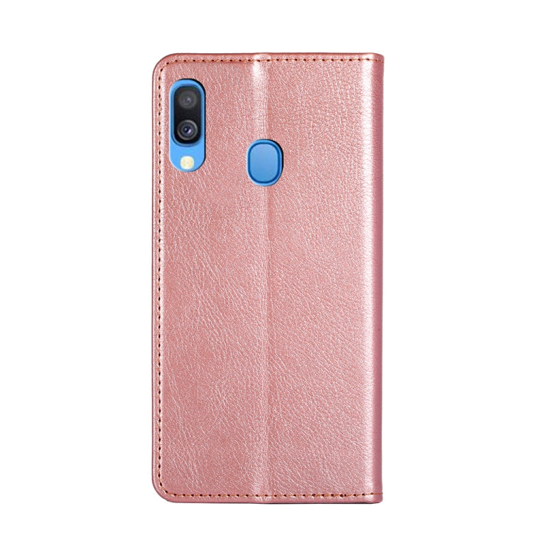For Samsung Galaxy A40 PU + TPU Gloss Oil Solid Color Magnetic Horizontal Flip Leather Case with Holder & Card Slot & Wallet