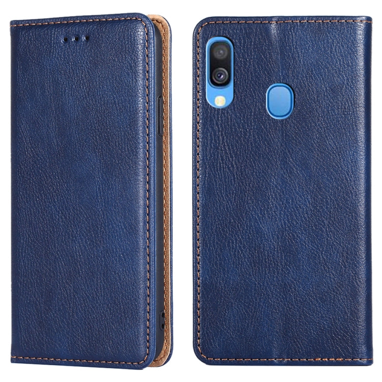 For Samsung Galaxy A40 PU + TPU Gloss Oil Solid Color Magnetic Horizontal Flip Leather Case with Holder & Card Slot & Wallet