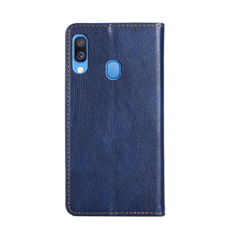 For Samsung Galaxy A40 PU + TPU Gloss Oil Solid Color Magnetic Horizontal Flip Leather Case with Holder & Card Slot & Wallet