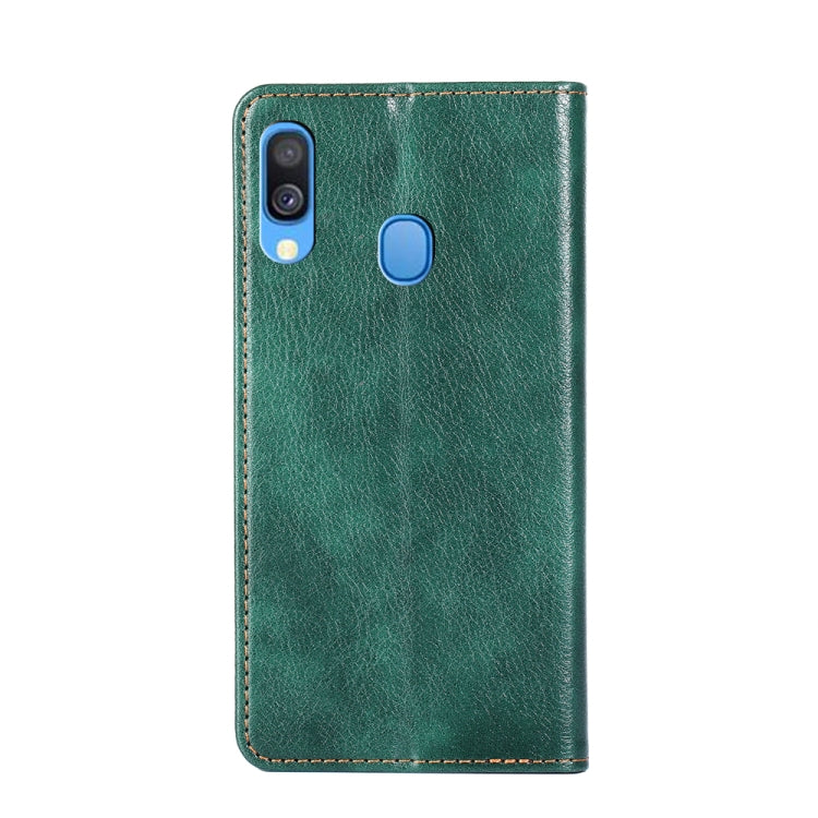 For Samsung Galaxy A40 PU + TPU Gloss Oil Solid Color Magnetic Horizontal Flip Leather Case with Holder & Card Slot & Wallet