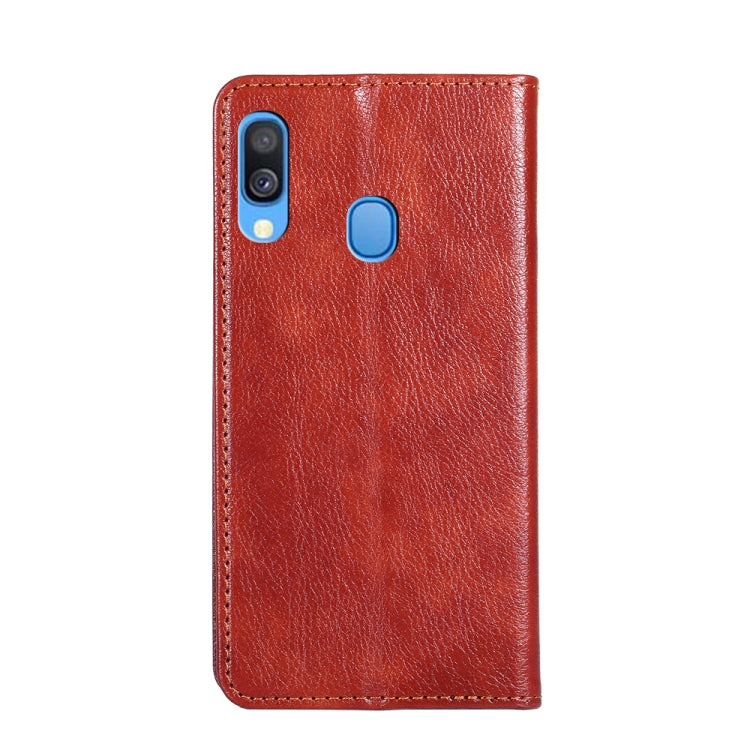 For Samsung Galaxy A40 PU + TPU Gloss Oil Solid Color Magnetic Horizontal Flip Leather Case with Holder & Card Slot & Wallet