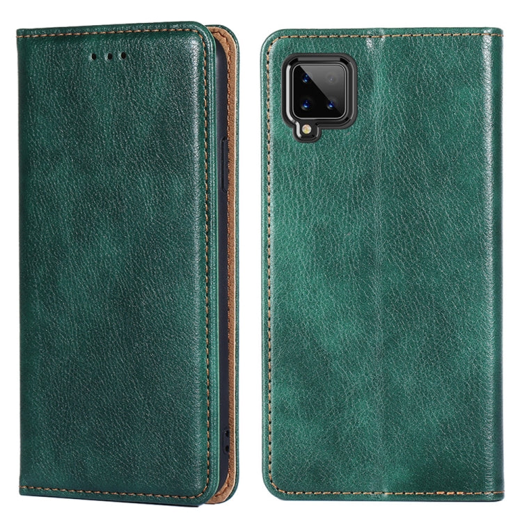 For Samsung Galaxy A42 5G PU + TPU Gloss Oil Solid Color Magnetic Horizontal Flip Leather Case with Holder & Card Slot & Wallet