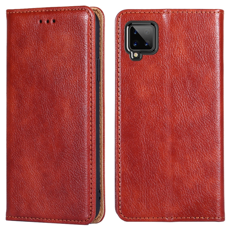 For Samsung Galaxy A42 5G PU + TPU Gloss Oil Solid Color Magnetic Horizontal Flip Leather Case with Holder & Card Slot & Wallet