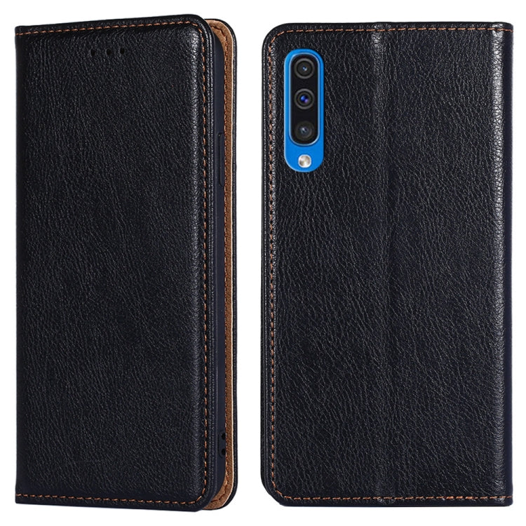 For Samsung Galaxy A50 PU + TPU Gloss Oil Solid Color Magnetic Horizontal Flip Leather Case with Holder & Card Slot & Wallet