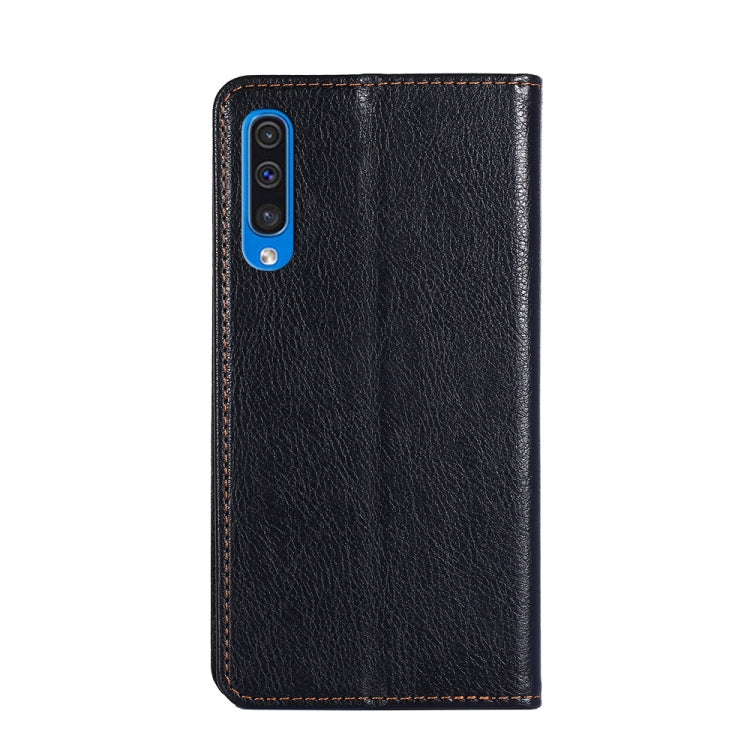 For Samsung Galaxy A50 PU + TPU Gloss Oil Solid Color Magnetic Horizontal Flip Leather Case with Holder & Card Slot & Wallet