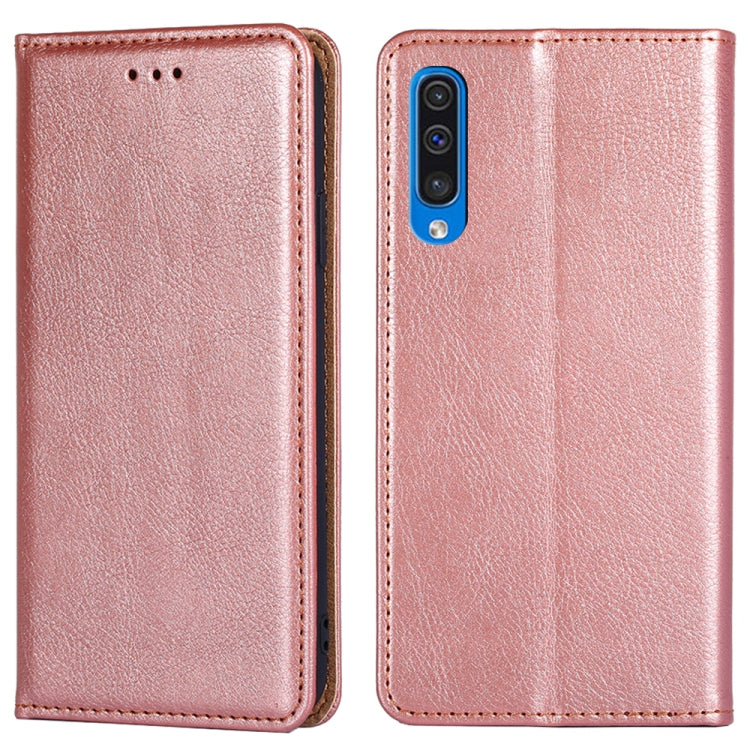 For Samsung Galaxy A50 PU + TPU Gloss Oil Solid Color Magnetic Horizontal Flip Leather Case with Holder & Card Slot & Wallet