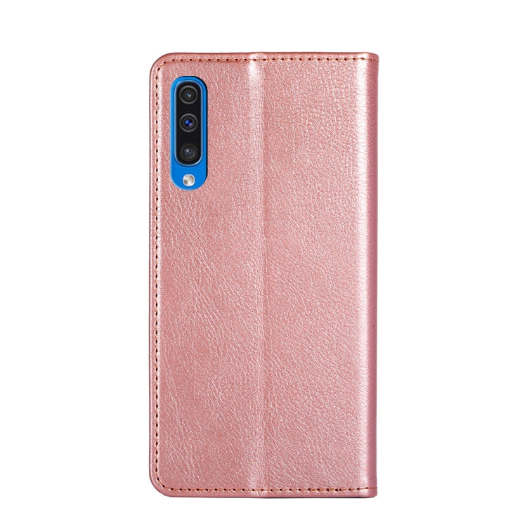 For Samsung Galaxy A50 PU + TPU Gloss Oil Solid Color Magnetic Horizontal Flip Leather Case with Holder & Card Slot & Wallet