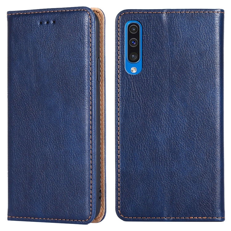 For Samsung Galaxy A50 PU + TPU Gloss Oil Solid Color Magnetic Horizontal Flip Leather Case with Holder & Card Slot & Wallet