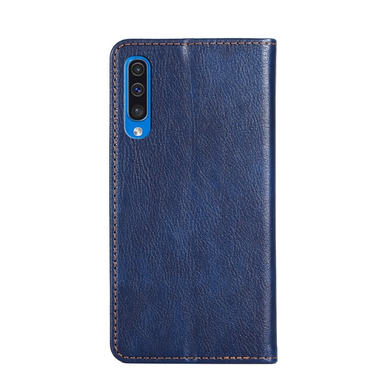 For Samsung Galaxy A50 PU + TPU Gloss Oil Solid Color Magnetic Horizontal Flip Leather Case with Holder & Card Slot & Wallet