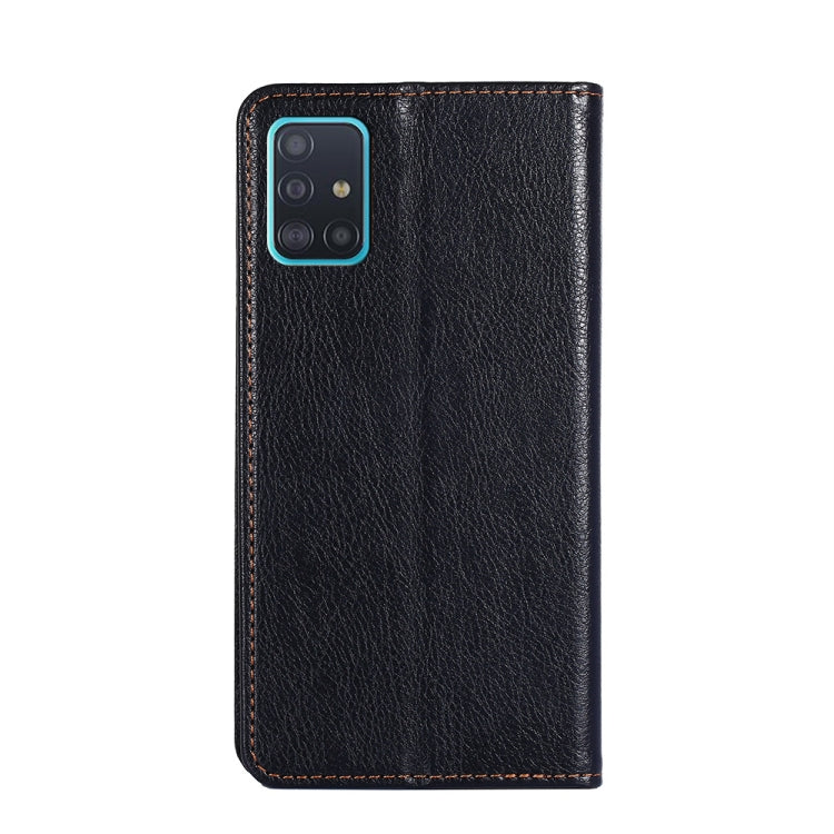 For Samsung Galaxy A51 4G PU + TPU Gloss Oil Solid Color Magnetic Horizontal Flip Leather Case with Holder & Card Slot & Wallet