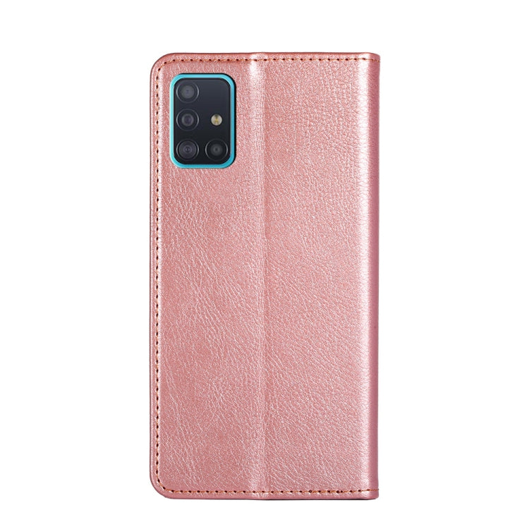 For Samsung Galaxy A51 4G PU + TPU Gloss Oil Solid Color Magnetic Horizontal Flip Leather Case with Holder & Card Slot & Wallet
