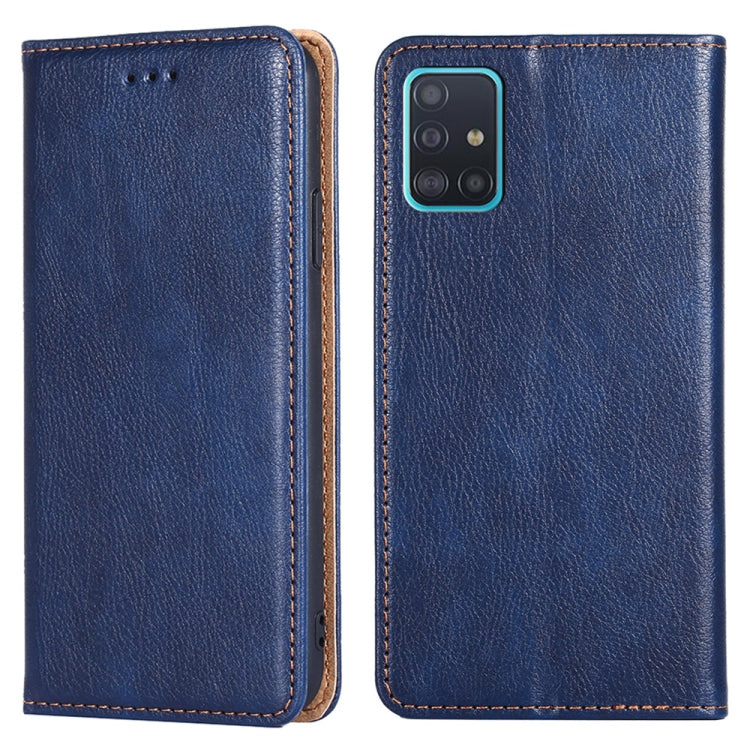 For Samsung Galaxy A51 4G PU + TPU Gloss Oil Solid Color Magnetic Horizontal Flip Leather Case with Holder & Card Slot & Wallet