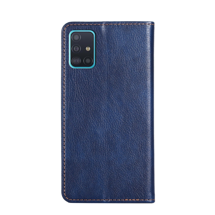 For Samsung Galaxy A51 4G PU + TPU Gloss Oil Solid Color Magnetic Horizontal Flip Leather Case with Holder & Card Slot & Wallet