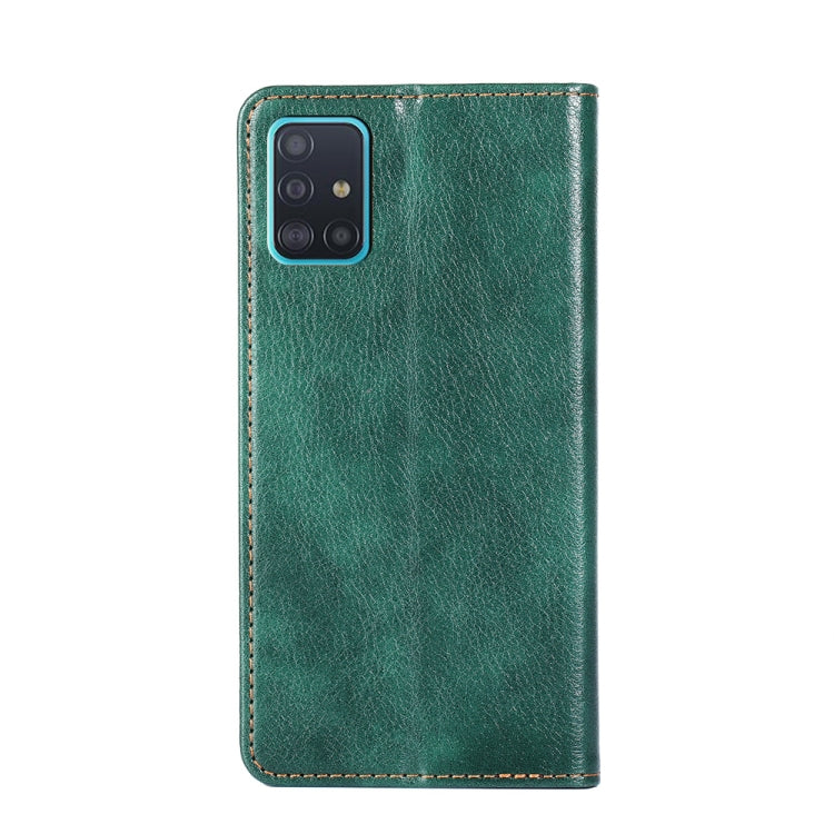 For Samsung Galaxy A51 4G PU + TPU Gloss Oil Solid Color Magnetic Horizontal Flip Leather Case with Holder & Card Slot & Wallet