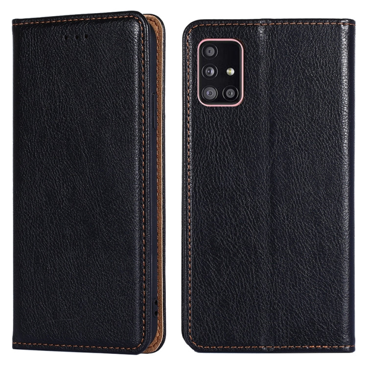 For Samsung Galaxy A51 5G PU + TPU Gloss Oil Solid Color Magnetic Horizontal Flip Leather Case with Holder & Card Slot & Wallet
