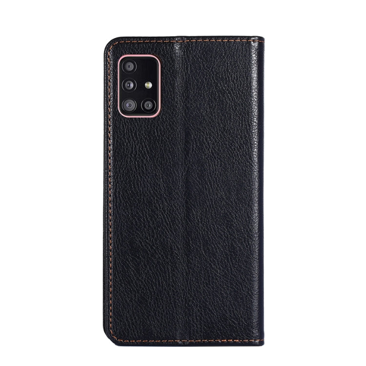 For Samsung Galaxy A51 5G PU + TPU Gloss Oil Solid Color Magnetic Horizontal Flip Leather Case with Holder & Card Slot & Wallet