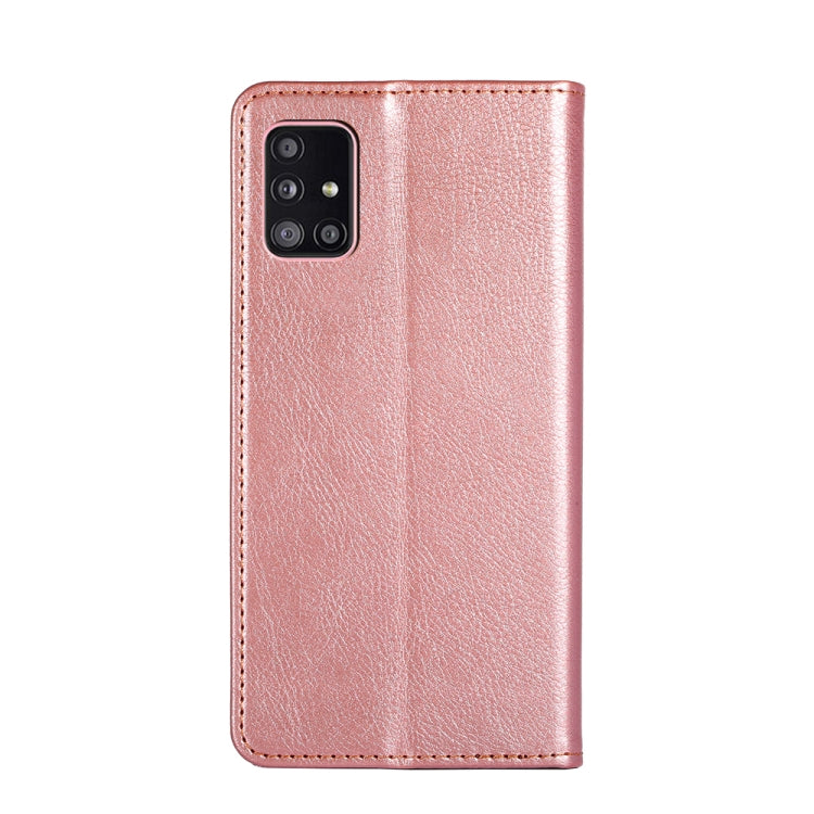 For Samsung Galaxy A51 5G PU + TPU Gloss Oil Solid Color Magnetic Horizontal Flip Leather Case with Holder & Card Slot & Wallet