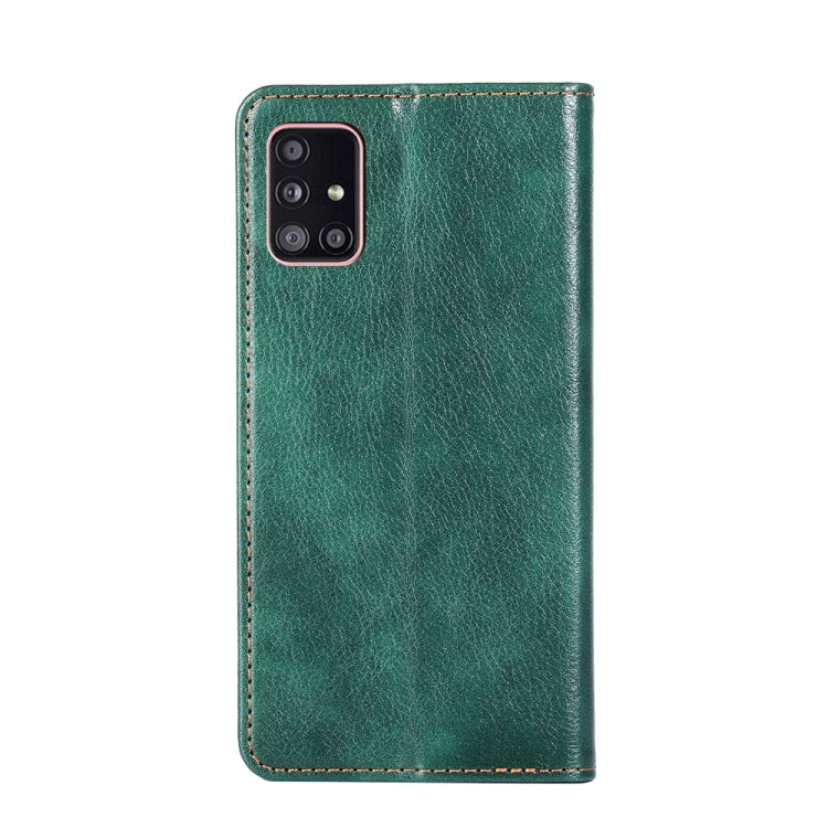 For Samsung Galaxy A51 5G PU + TPU Gloss Oil Solid Color Magnetic Horizontal Flip Leather Case with Holder & Card Slot & Wallet
