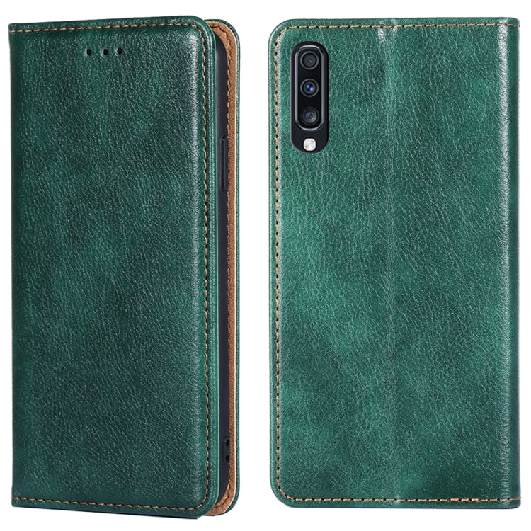 For Samsung Galaxy A70 PU + TPU Gloss Oil Solid Color Magnetic Horizontal Flip Leather Case with Holder & Card Slot & Wallet