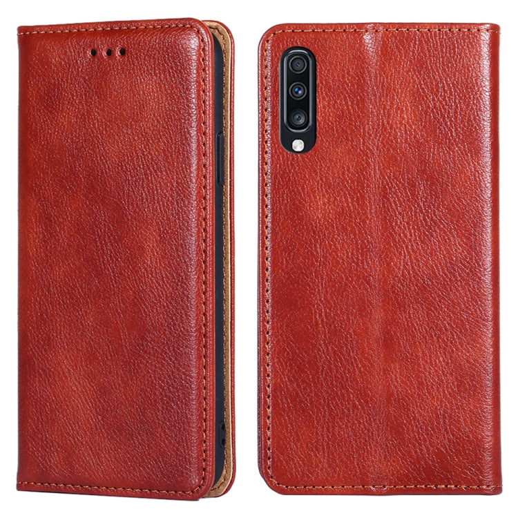 For Samsung Galaxy A70 PU + TPU Gloss Oil Solid Color Magnetic Horizontal Flip Leather Case with Holder & Card Slot & Wallet