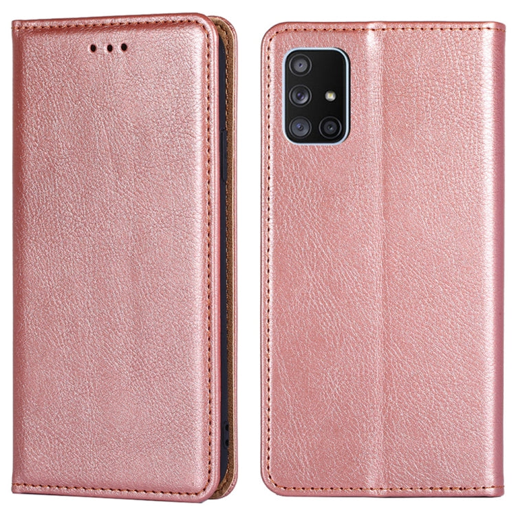 For Samsung Galaxy A71 4G PU + TPU Gloss Oil Solid Color Magnetic Horizontal Flip Leather Case with Holder & Card Slot & Wallet