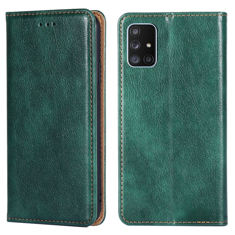 For Samsung Galaxy A71 4G PU + TPU Gloss Oil Solid Color Magnetic Horizontal Flip Leather Case with Holder & Card Slot & Wallet