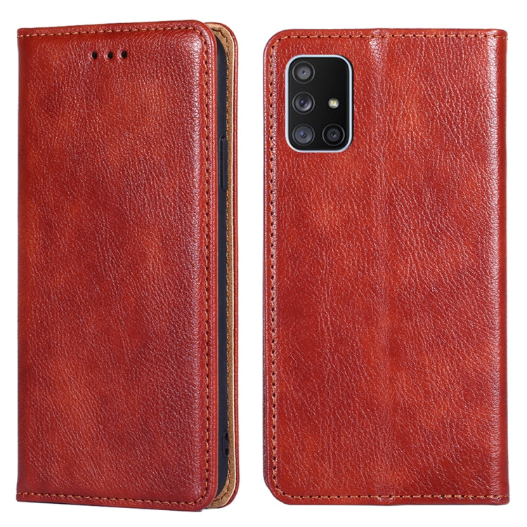 For Samsung Galaxy A71 4G PU + TPU Gloss Oil Solid Color Magnetic Horizontal Flip Leather Case with Holder & Card Slot & Wallet