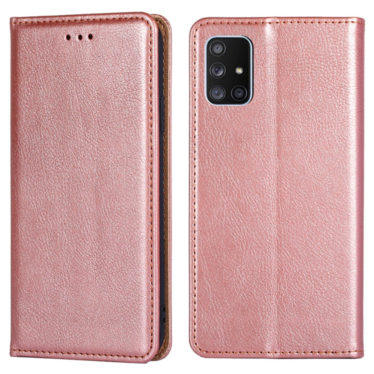 For Samsung Galaxy A71 5G PU + TPU Gloss Oil Solid Color Magnetic Horizontal Flip Leather Case with Holder & Card Slot & Wallet