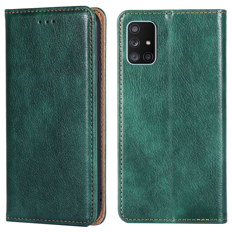For Samsung Galaxy A71 5G PU + TPU Gloss Oil Solid Color Magnetic Horizontal Flip Leather Case with Holder & Card Slot & Wallet