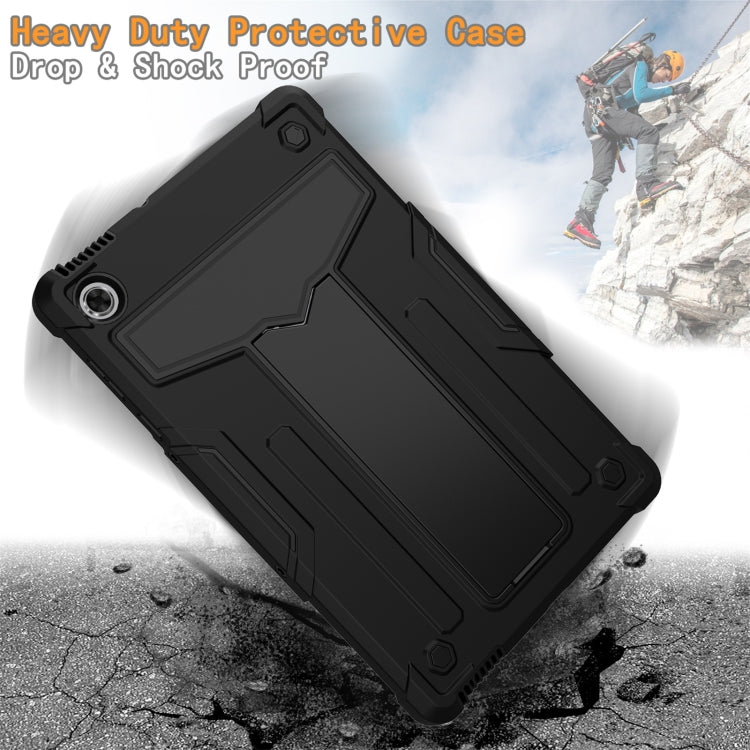 For Lenovo M10 Plus TB-X606F T-shaped Bracket Contrast Color Shockproof PC + Silicone Protective Case