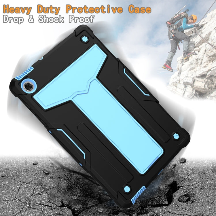 For Lenovo M10 Plus TB-X606F T-shaped Bracket Contrast Color Shockproof PC + Silicone Protective Case