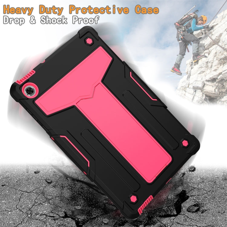 For Lenovo M10 Plus TB-X606F T-shaped Bracket Contrast Color Shockproof PC + Silicone Protective Case