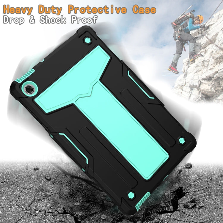 For Lenovo M10 Plus TB-X606F T-shaped Bracket Contrast Color Shockproof PC + Silicone Protective Case