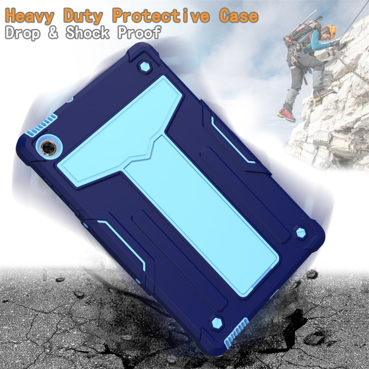 For Lenovo M10 Plus TB-X606F T-shaped Bracket Contrast Color Shockproof PC + Silicone Protective Case