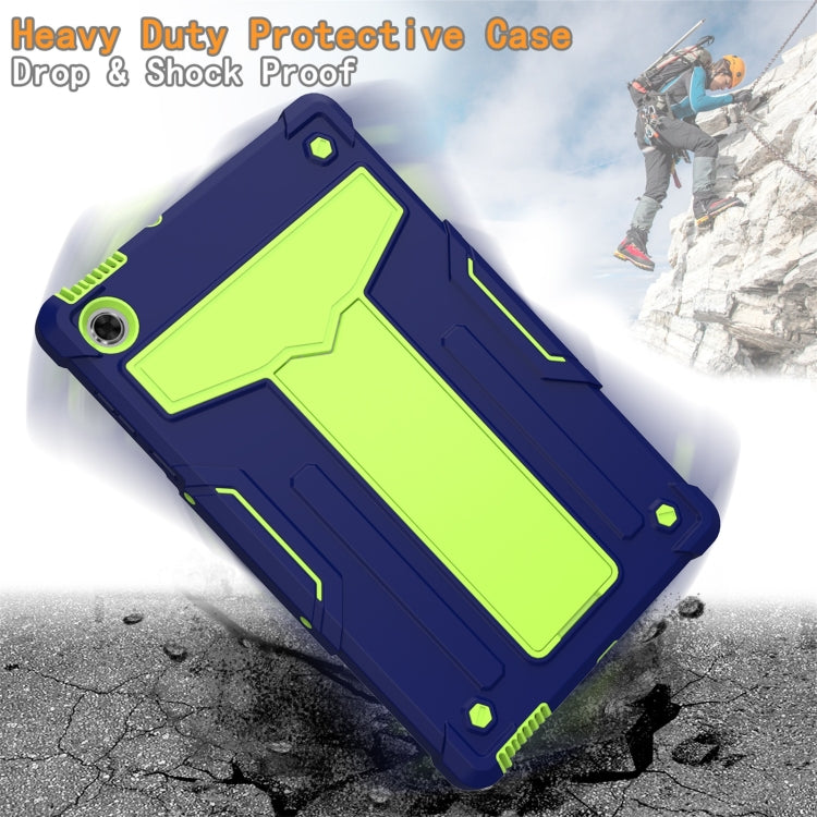 For Lenovo M10 Plus TB-X606F T-shaped Bracket Contrast Color Shockproof PC + Silicone Protective Case