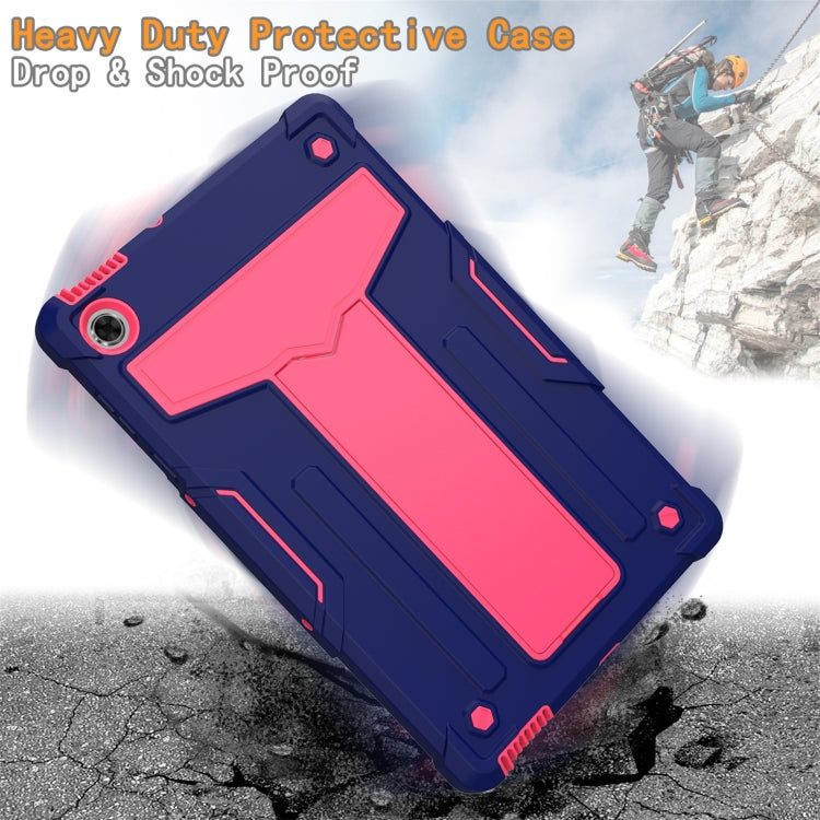 For Lenovo M10 Plus TB-X606F T-shaped Bracket Contrast Color Shockproof PC + Silicone Protective Case