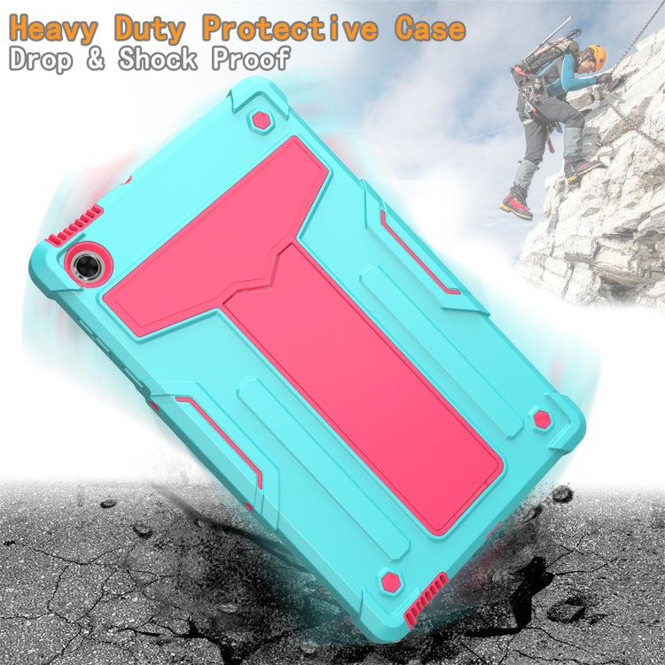 For Lenovo M10 Plus TB-X606F T-shaped Bracket Contrast Color Shockproof PC + Silicone Protective Case