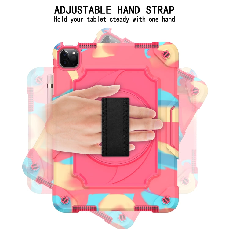 360 Degree Rotation Turntable Contrast Color Robot Shockproof Silicone + PC Protective Case with Holder For iPad Air 2022 / 2020 10.9 / Pro 11 (2020)