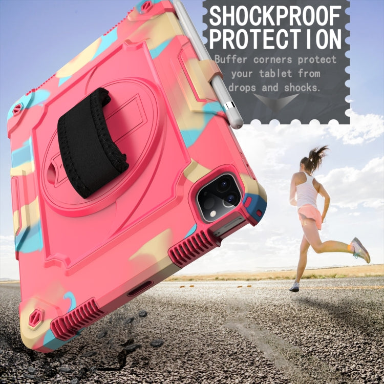 360 Degree Rotation Turntable Contrast Color Robot Shockproof Silicone + PC Protective Case with Holder For iPad Air 2022 / 2020 10.9 / Pro 11 (2020)