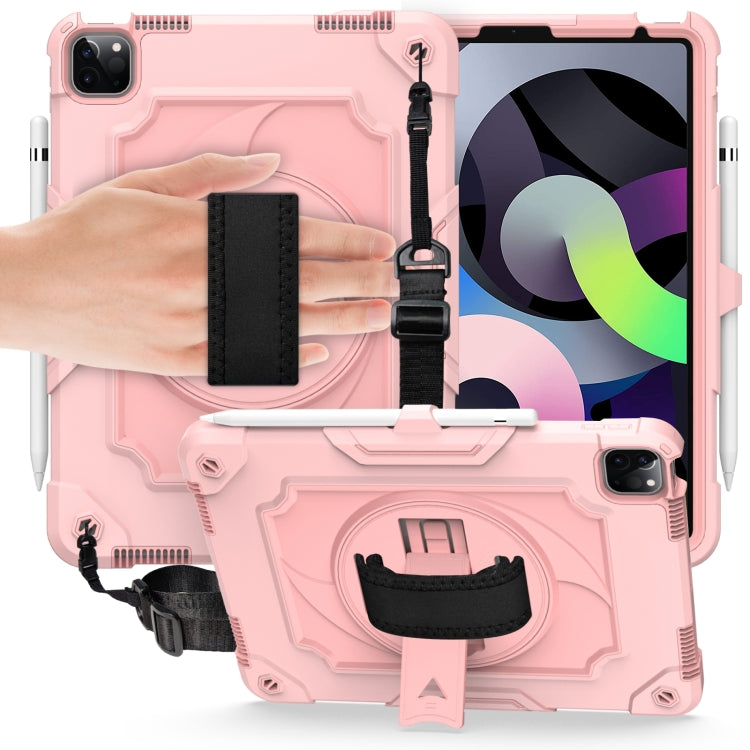 360 Degree Rotation Turntable Contrast Color Robot Shockproof Silicone + PC Protective Case with Holder For iPad Air 2022 / 2020 10.9 / Pro 11 (2020)