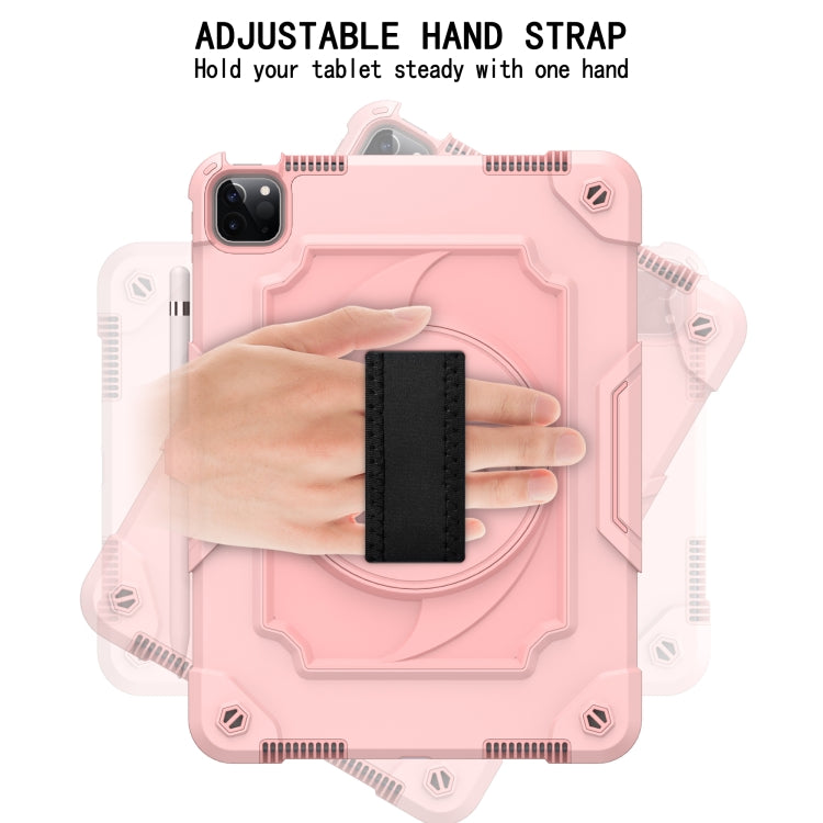 360 Degree Rotation Turntable Contrast Color Robot Shockproof Silicone + PC Protective Case with Holder For iPad Air 2022 / 2020 10.9 / Pro 11 (2020)