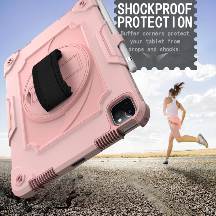 360 Degree Rotation Turntable Contrast Color Robot Shockproof Silicone + PC Protective Case with Holder For iPad Air 2022 / 2020 10.9 / Pro 11 (2020)