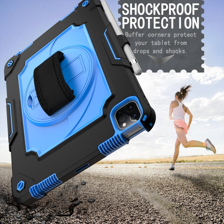 360 Degree Rotation Turntable Contrast Color Robot Shockproof Silicone + PC Protective Case with Holder For iPad Air 2022 / 2020 10.9 / Pro 11 (2020)
