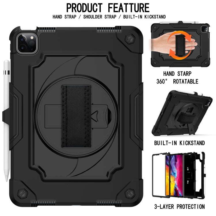 360 Degree Rotation Turntable Contrast Color Robot Shockproof Silicone + PC Protective Case with Holder For iPad Air 2022 / 2020 10.9 / Pro 11 (2020)