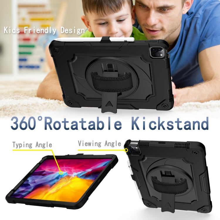 360 Degree Rotation Turntable Contrast Color Robot Shockproof Silicone + PC Protective Case with Holder For iPad Air 2022 / 2020 10.9 / Pro 11 (2020)