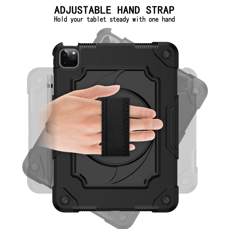 360 Degree Rotation Turntable Contrast Color Robot Shockproof Silicone + PC Protective Case with Holder For iPad Air 2022 / 2020 10.9 / Pro 11 (2020)